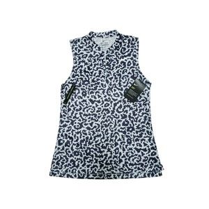 Nike Women's Sleeveless Dri-Fit Golf Victory Polo Black Grey White BV0225-015 XS